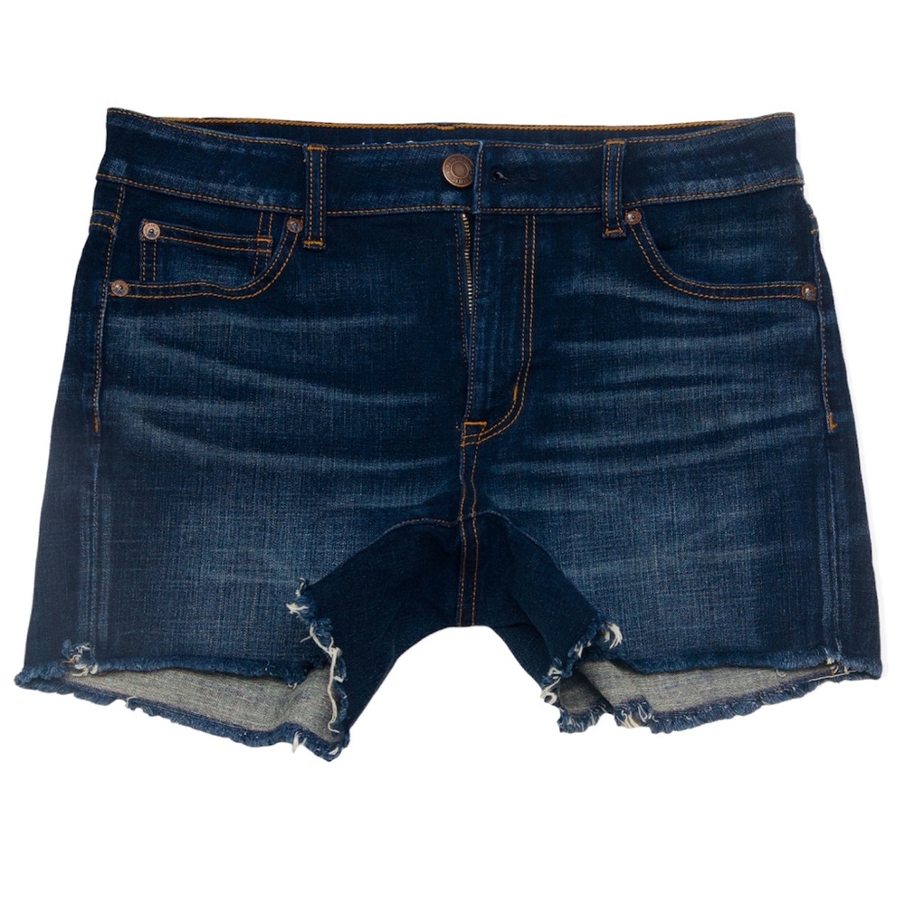 American Eagle Dark 360 Degree Super Stretch Denim Shorts Women's Size 8 29" EUC